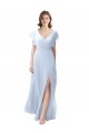 Flutter Sleeves V-Neck Open Back Soft Chiffon A-Line Bridesmaid Dress / Formal Dress Newcastle