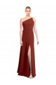 Sleeveless Burgundy One Shoulder Soft Chiffon A-Line Formal Dress / Bridesmaid Dress Newcastle