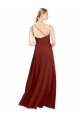Sleeveless Burgundy One Shoulder Soft Chiffon A-Line Formal Dress / Bridesmaid Dress Newcastle