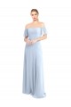 Flutter Sleeves Off the Shoulder V-Back Soft Chiffon A-Line Formal Dress / Bridesmaid Dress Newcastle