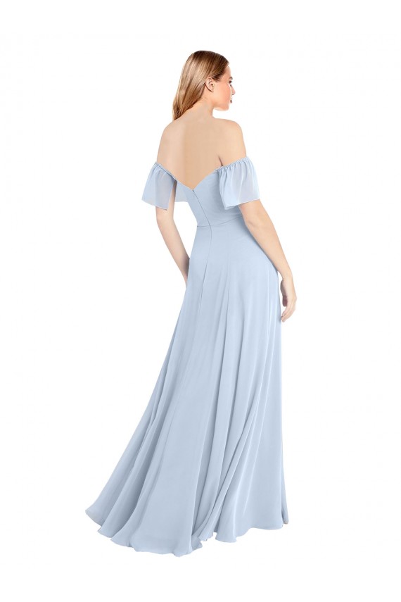 Flutter Sleeves Off the Shoulder V-Back Soft Chiffon A-Line Formal Dress / Bridesmaid Dress Newcastle