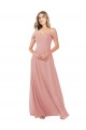 Sleeveless Bliss Pink Off the Shoulder Soft Chiffon A-Line Bridal Party Dress Newcastle