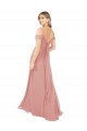 Sleeveless Bliss Pink Off the Shoulder Soft Chiffon A-Line Bridal Party Dress Newcastle