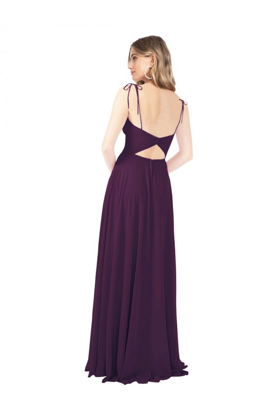 Sleeveless Spaghetti Straps Keyhole Back Soft Chiffon A-Line Bridesmaid Dress Newcastle