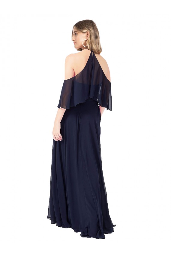 Flutter Sleeves Halter Neck Soft Chiffon A-Line Formal Dress / Bridesmaid Dress Newcastle