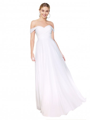 Sleeveless Off the Shoulder Soft Chiffon A-Line Formal Evening Gown / Prom Dress / Bridesmaid Dress Newcastle