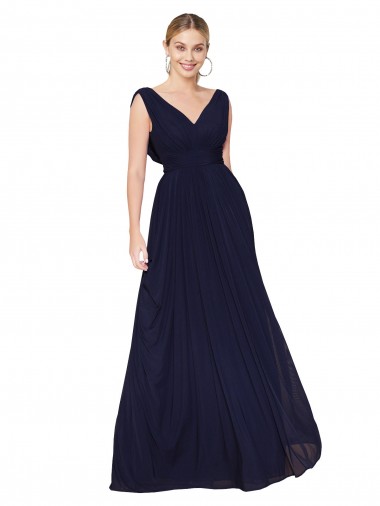 Sleeveless V-Neck Soft Chiffon A-Line Formal Evening Gown / Prom Dress / Bridesmaid Dress Newcastle