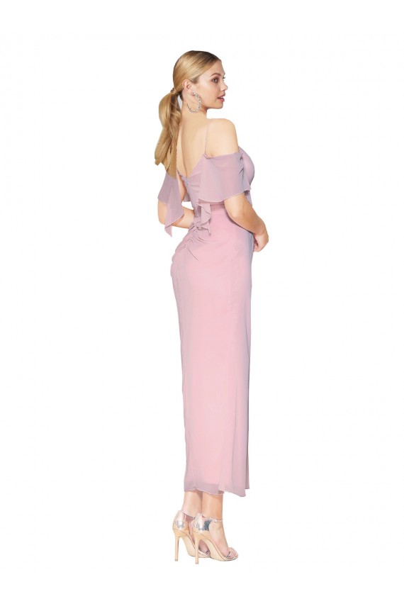 Cold Shoulder Off the Shoulder Soft Chiffon Mermaid Formal Evening Gown / Prom Dress / Bridesmaid Dress Newcastle