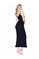 Sleeveless Dark Navy V-Neck V-Back Soft Chiffon Mermaid Prom Dresses Newcastle