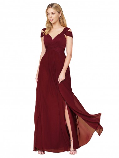 Sleeveless Burgundy Sweetheart Soft Chiffon A-Line Prom Dresses Newcastle