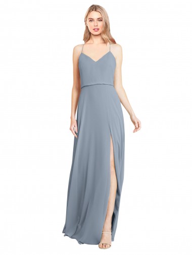 Sleeveless Off the Shoulder Open Back Soft Chiffon A-Line Bridesmaid Gowns Newcastle