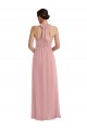 Sleeveless Dusty Pink Halter Neck Soft Chiffon A-Line Semi Formal Evening Dress / Bridesmaid Dress Newcastle