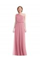 Sleeveless Skin Pink One Shoulder Soft Chiffon A-Line Semi Formal Evening Dress / Bridesmaid Dress Newcastle