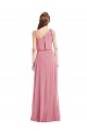 Sleeveless Skin Pink One Shoulder Soft Chiffon A-Line Semi Formal Evening Dress / Bridesmaid Dress Newcastle