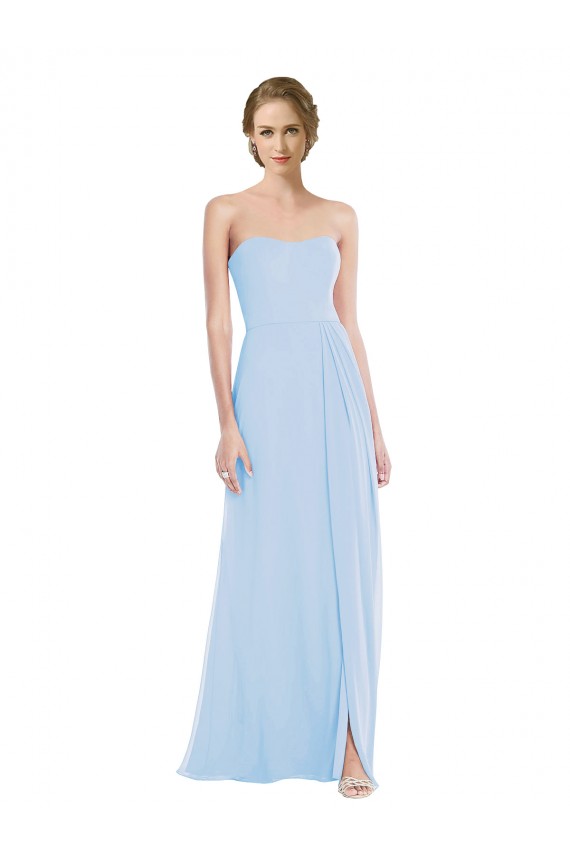 Sleeveless Light Sky Blue Sweetheart Soft Chiffon A-Line Evening Dresses Newcastle