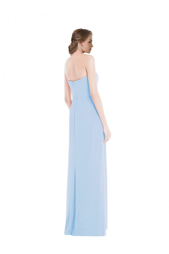 Sleeveless Light Sky Blue Sweetheart Soft Chiffon A-Line Evening Dresses Newcastle