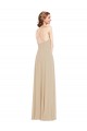 Sleeveless V-Neck Criss Cross Back Soft Chiffon A-Line Semi Formal Evening Dress / Bridesmaid Dress Newcastle