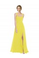 Sleeveless Yellow Spaghetti Straps Soft Chiffon A-Line Semi Formal Evening Dress / Bridesmaid Dress Newcastle