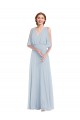 Half Sleeves V-Neck Soft Chiffon A-Line Evening Gown / Bridesmaid Dress Newcastle