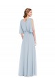 Half Sleeves V-Neck Soft Chiffon A-Line Evening Gown / Bridesmaid Dress Newcastle