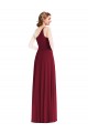 Sleeveless Burgundy One Shoulder Soft Chiffon A-Line Semi Formal Evening Dress / Bridesmaid Dress Newcastle
