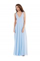 Sleeveless Light Sky Blue V-Neck Soft Chiffon A-Line Semi Formal Evening Dress / Bridesmaid Dress Newcastle