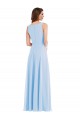 Sleeveless Light Sky Blue V-Neck Soft Chiffon A-Line Semi Formal Evening Dress / Bridesmaid Dress Newcastle