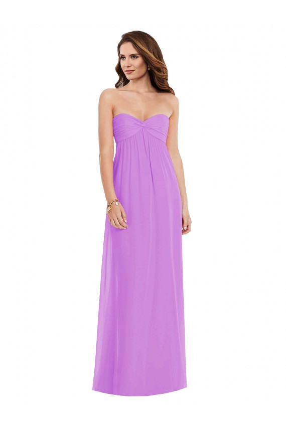 Sleeveless Violet Sweetheart Low Back Soft Chiffon A-Line Semi Formal Evening Dress / Bridesmaid Dress Newcastle