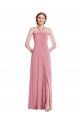 Sleeveless Skin Pink Halter Neck Open Back Soft Chiffon A-Line Semi Formal Evening Dress / Bridesmaid Dress Newcastle