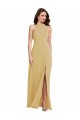 Sleeveless Halter Neck Criss Cross Open Back Soft Chiffon A-Line Semi Formal Evening Dress / Bridesmaid Dress Newcastle