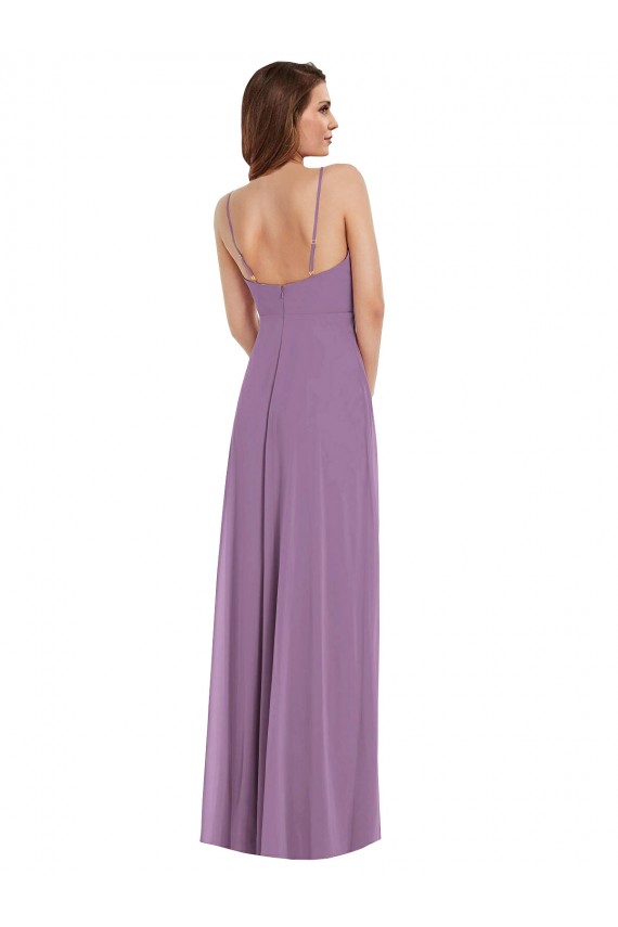 Sleeveless Spaghetti Straps Low Back Soft Chiffon A-Line Bridesmaid Dress / Formal Dress Newcastle