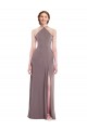Sleeveless Halter Neck Low Back Soft Chiffon A-Line Formal Evening Gown / Bridesmaid Dress Newcastle
