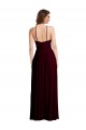 Sleeveless Burgundy Gold Spaghetti Straps Low Back Soft Chiffon A-Line Semi Formal Evening Dress / Bridesmaid Dress Newcastle