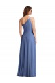 Sleeveless Windsor Blue One Shoulder Soft Chiffon A-Line Formal Evening Gown / Bridesmaid Dress Newcastle