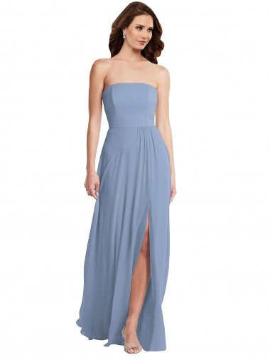 Sleeveless Strapless Soft Chiffon A-Line Semi Formal Evening Dress / Bridesmaid Dress Newcastle