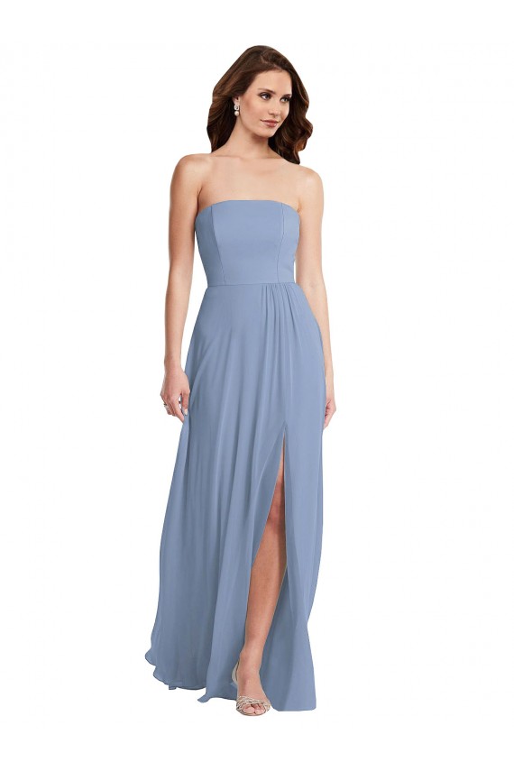 Sleeveless Strapless Soft Chiffon A-Line Semi Formal Evening Dress / Bridesmaid Dress Newcastle