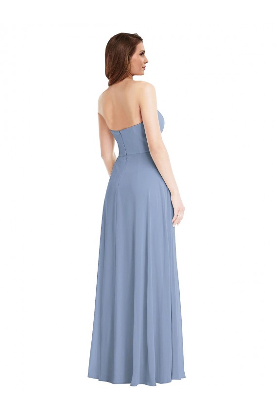 Sleeveless Strapless Soft Chiffon A-Line Semi Formal Evening Dress / Bridesmaid Dress Newcastle