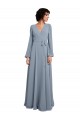 Long Sleeves V-Neck Soft Chiffon A-Line Bridesmaid Dress / Formal Dress Newcastle