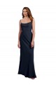 Sleeveless Dark Navy Spaghetti Straps Open Back Soft Chiffon A-Line Evening Dress / Bridesmaid Dress Newcastle