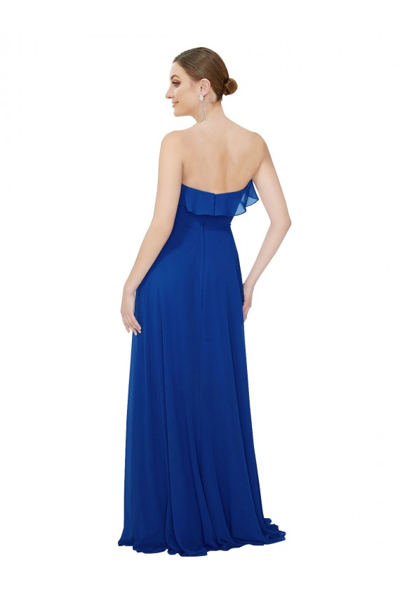 Sleeveless Royal Blue Sweetheart Soft Chiffon A-Line Bridesmaid Dress Newcastle