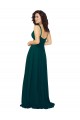 Sleeveless Hunter V-Neck Low Back Soft Chiffon A-Line Bridesmaid Dress Newcastle