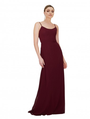 Sleeveless Scoop Neck Keyhole Back Soft Chiffon A-Line Bridesmaid Dress Newcastle