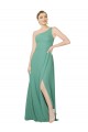 Sleeveless Icelandic Silver One Shoulder Soft Chiffon A-Line Bridesmaid Dress Newcastle