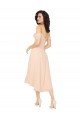 Cold Shoulder Square Neck Low Back Soft Chiffon A-Line High Low Bridesmaid Dress Newcastle