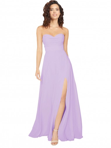 Sleeveless Lilac Sweetheart Low Back Chiffon A-Line Bridesmaid Dress / Evening Dress Newcastle