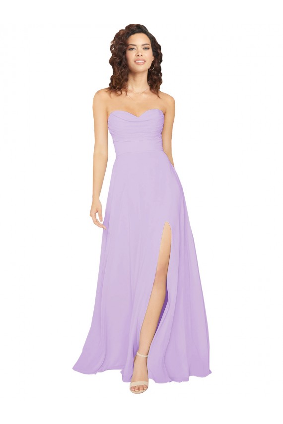 Sleeveless Lilac Sweetheart Low Back Chiffon A-Line Bridesmaid Dress / Evening Dress Newcastle