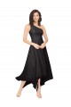 Sleeveless Black One Shoulder Soft Chiffon A-Line High Low Bridesmaid Dress Newcastle