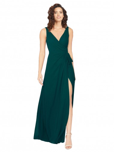 Sleeveless V-Neck V-Back Chiffon A-Line Evening Gowns / Bridesmaid Dresses Newcastle