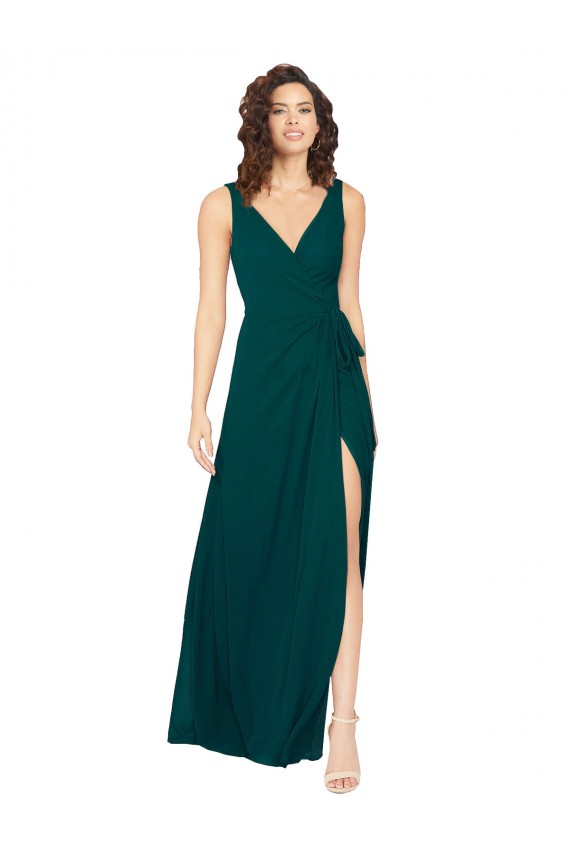 Sleeveless V-Neck V-Back Chiffon A-Line Evening Gowns / Bridesmaid Dresses Newcastle