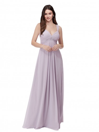Sleeveless Pink Glow V-Neck Low Back Soft Chiffon A-Line Bridesmaid Dress Newcastle